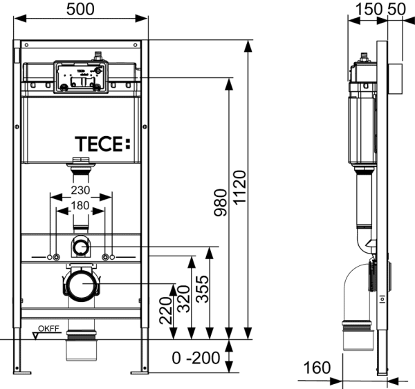 Инсталляция для унитаза TECEkit K440403, 4 в 1 ТЕСЕNow 9240403