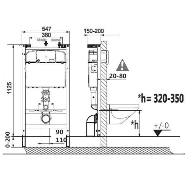 Инсталляция LAUFEN Pro ZRU9307615 4 в 1 (инсталляция+кнопка хром+подвесной унитаз+сиденье)