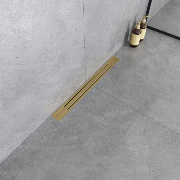 Водоотводящий желоб BOHEME Premium Trendy 60, с решеткой, золотой матовый