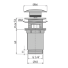 Выпуск для раковины ALCAPLAST A392C G1 1/4, Click/Clack, с донным клапаном, с переливом, хром глянце