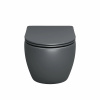 Унитаз подвесной GROSSMAN GR-4455GMSQ, 36,5х48,5, безободковый, торнадо, с сиденьем микролифт, серый