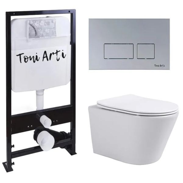 Инсталляция TONI ARTI TA-01 + Forli 3 в 1 (инсталляция+подвесной унитаз+сиденье)