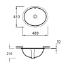 Раковина JACOB DELAFON Caxton, 489х410, овальная, встраиваемая снизу, с переливом