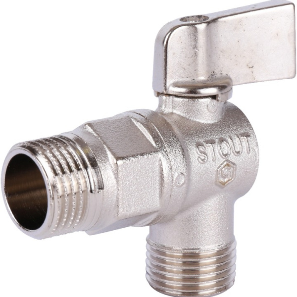 Кран шар. STOUT угловой 1/2"*1/2" НР-НР