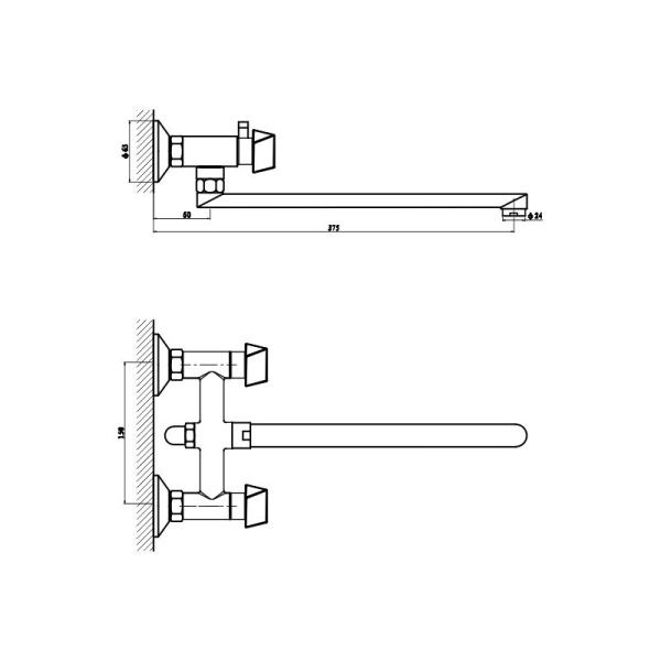 Смеситель для ванны GROSS AQUA Forma 7016084С-35L(F) АКЦИЯ (снят с производства)