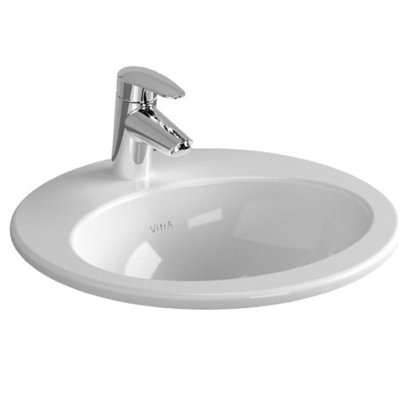 Раковина VITRA S20 (С20), 525х475, овальная, с переливом, встраиваемая сверху