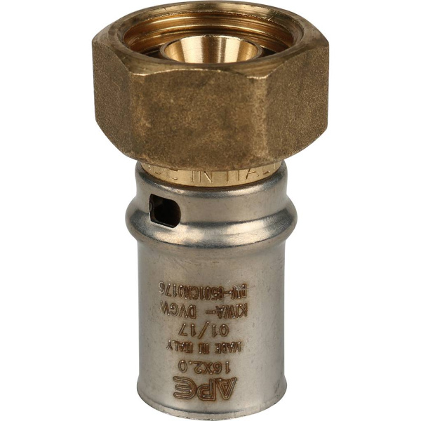 Муфта с накидной гайкой STOUT 1/2"х16 для металлопластиковых труб прессовой