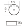 Раковина-чаша GROSSMAN GR-3012, 155х410х410, круглая, с переливом
