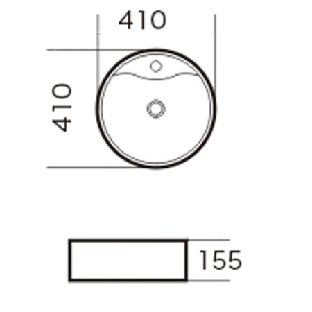 Раковина-чаша GROSSMAN GR-3012, 155х410х410, круглая, с переливом