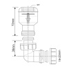 Обратный клапан McALPINE TUNVALVE G3/4"х19-23мм, с отводом 90, прозрачный