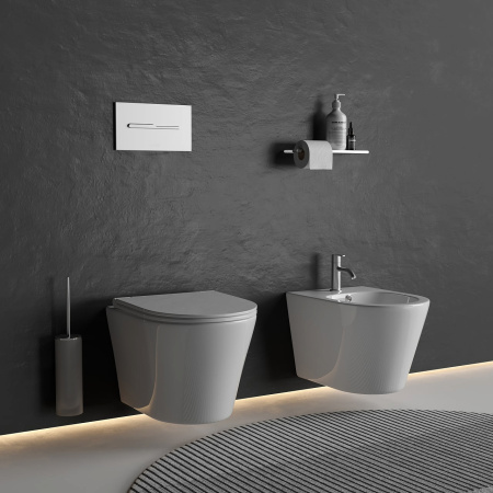 Биде подвесное CERAMICA NOVA Forma (Форма), 37х48, отверстие для смесителя по центру