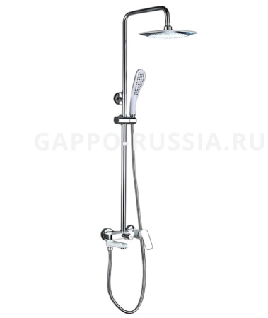 Душевая система GAPPO G2448 с тропическим душем, с изливом, хром глянцевый/белый глянцевый