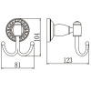 Крючок двойной SAVOL S-006654H, черный