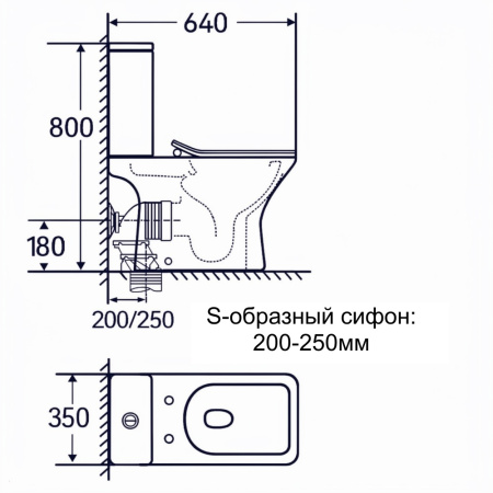Унитаз напольный CALYPSO CS5305UQ-TK, 35х64, безободковый, торнадо, с сиденьем микролифт