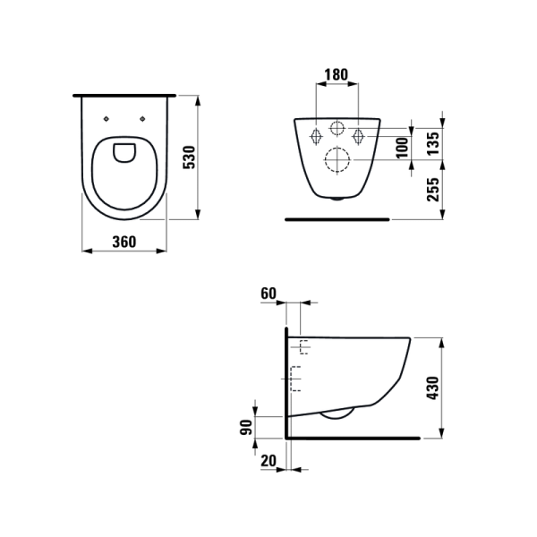 Инсталляция LAUFEN Pro ZRU9307615 4 в 1 (инсталляция+кнопка хром+подвесной унитаз+сиденье)