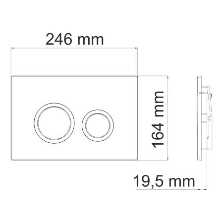 Инсталяция для унитазов WASSERKRAFT 10TLT.010.ME.MG01, клавиша золотой матовый