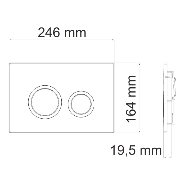 Инсталяция для унитазов WASSERKRAFT 10TLT.010.ME.MG01, клавиша золотой матовый