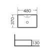 Раковина-чаша GROSSMAN GR-3017, 130х480х370, прямоугольная, без перелива