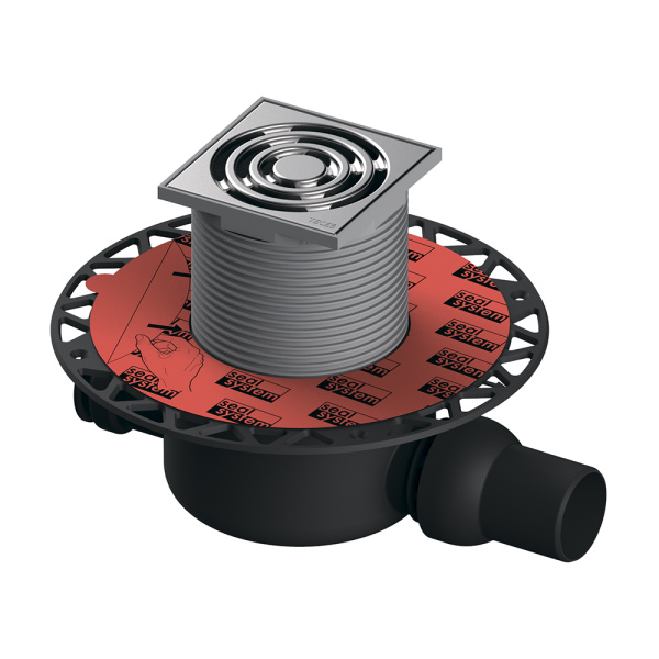 Трап TECEdrainpoint S 120 DN40х50, двойной, боковой, мокрый затвор, с решеткой, хром глянцевый