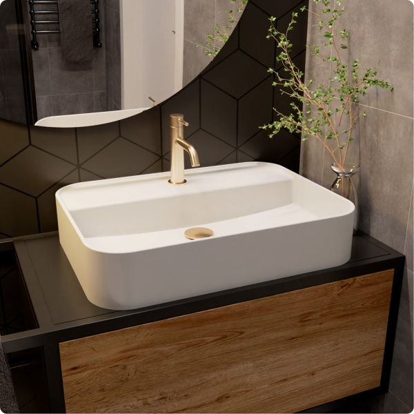 Смеситель для раковины AQUAME Siena AQM6210BG, золото брашированное