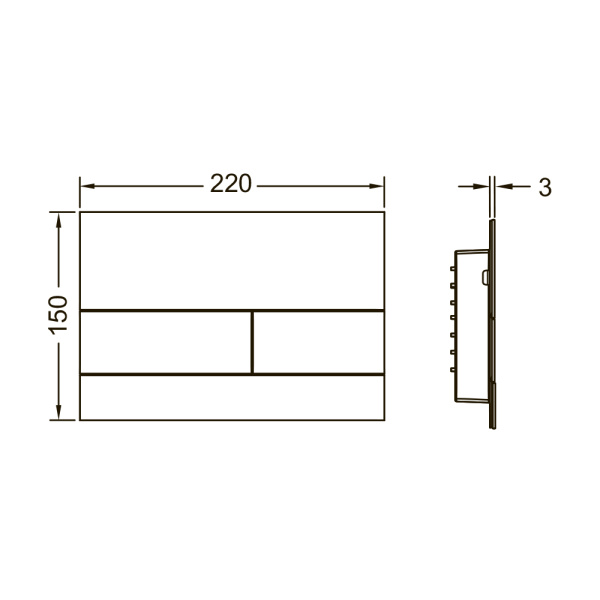 Клавиша для инсталляции TECEsquare II 9240834, белый матовый