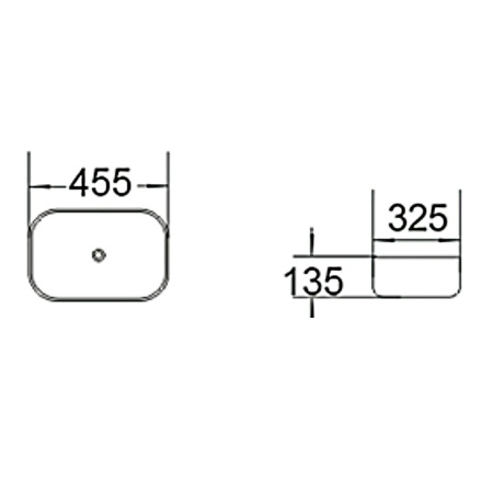 Раковина-чаша SANTILINE SL-1047, 135х455х325, прямоугольная, без перелива