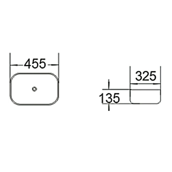 Раковина-чаша SANTILINE SL-1047, 135х455х325, прямоугольная, без перелива