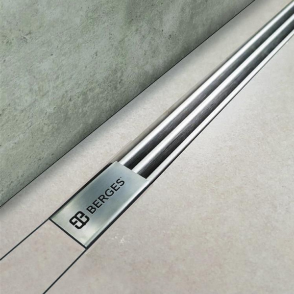 Водоотводящий желоб BERGES Super Slim 600 с решеткой, хром глянцевый