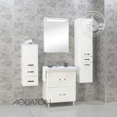 Тумба АКВАТОН Америна 70 Н, белый глянец (без раковины)