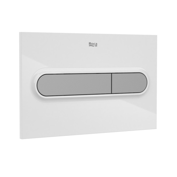 Клавиша для инсталляции ROCA Duplo One 890195005 PL1, белый глянцевый/хром матовый