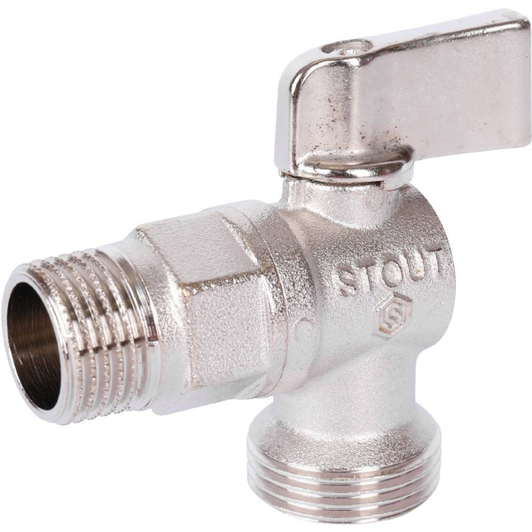 Кран шар. STOUT угловой 1/2"*3/4" НР-НР