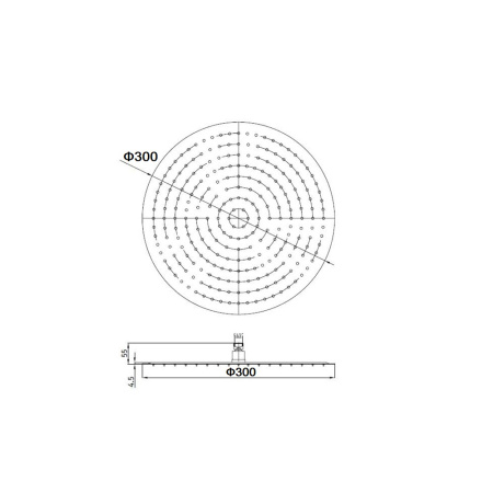Верхний душ RGW Shower Panels SP-81B-30, круглый, черный матовый, 300х300