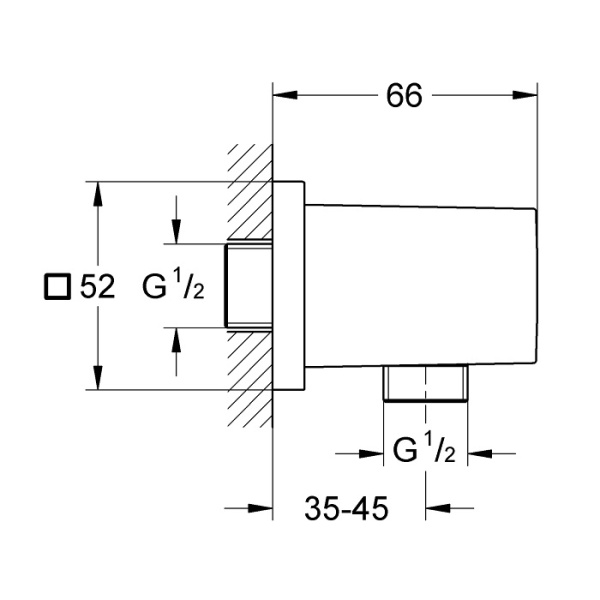 Соединение для шланга GROHE Euphoria Cube 27704000, хром глянцевый