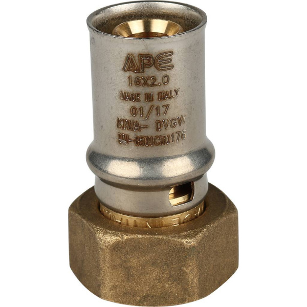Муфта с накидной гайкой STOUT 1/2"х16 для металлопластиковых труб прессовой