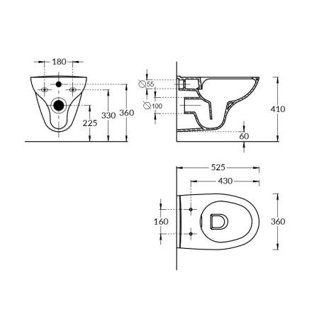 Унитаз подвесной KERAMA MARAZZI Xpro, 36х52,5, безободковый, белый СЦ