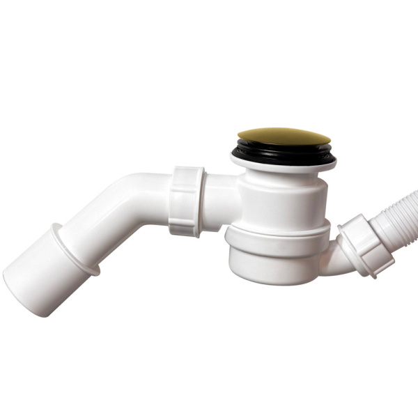 Сифон для ванны CALYPSO CS0837BGA, Click/Clack, G1 1/2"х40/50, с верхней прочисткой, золотой матовый