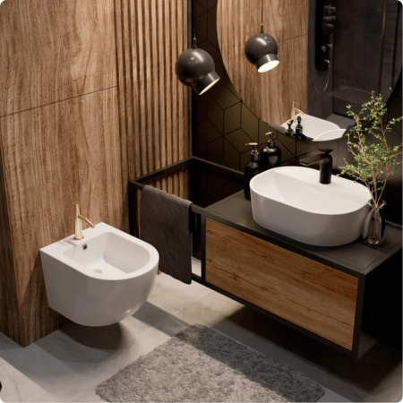 Смеситель для биде AQUAME Siena AQM6216BG, золото брашированное