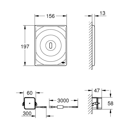 Клавиша ИК для инсталляции Grohe Tectron Surf 38699001, хром глянцевый