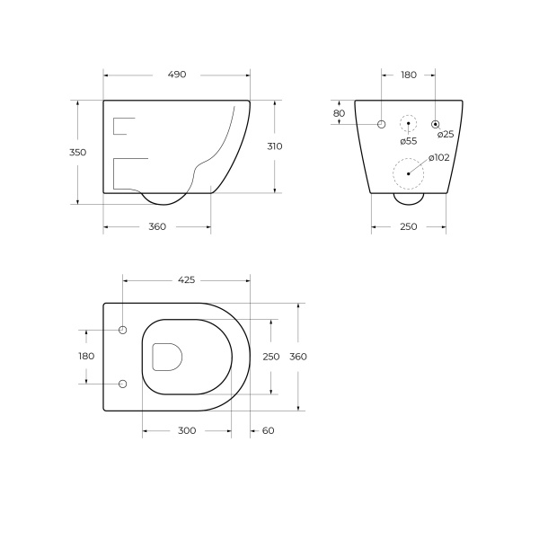 Унитаз подвесной BELBAGNO Compatto BB003CH-TOR/SC, 36х49, безободковый, торнадо, микролифт, белый