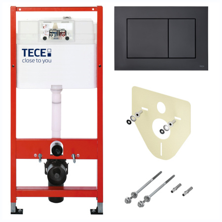 Инсталляция для унитаза TECEkit K447407, 4 в 1 ТЕСЕNow 9240407, черный матовый