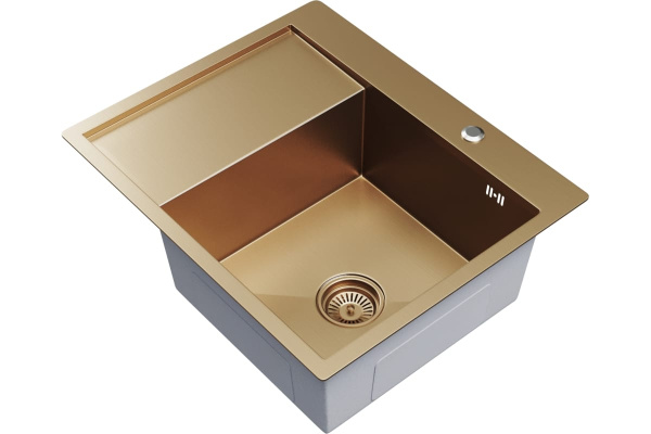 Мойка настол.монтаж 60х50 (3,0) прав. вып 3 1/2  MIXLINE PRO 20см с сифоном (бронза)
