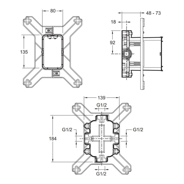 Система скрытого монтажа для смесителей Modulo 98699D-NF