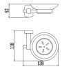 Мыльница стеклянная с настенным держателем SAVOL S-009959, хром глянцевый
