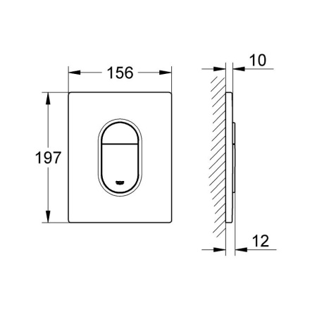Клавиша для инсталляции Grohe Arena Cosmopolitan 38844000, хром глянцевый