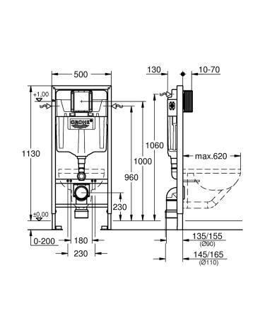 Инсталляция для унитаза Grohe 38528001 Rapid SL
