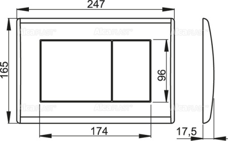 Клавиша для инсталляции Alcaplast M275, золото