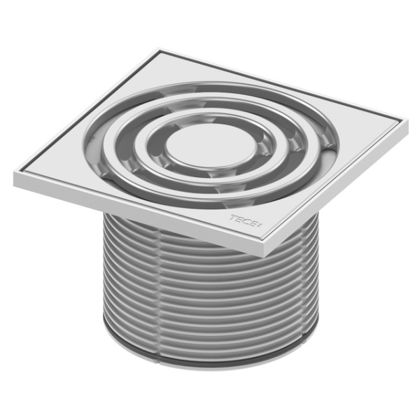 Решетка TECEdrainpoint S, 150х150/110, в пластиковой рамке с монтажным элементом, хром глянцевый