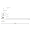 Смеситель для ванны GROSS AQUA Optima, длинный излив, 7518511C-35F