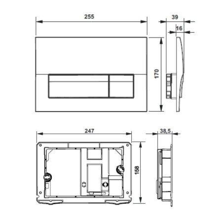 Клавиша для инсталляции ROCA 8901170B1 Active B01, хром глянцевый (для ПЭК)