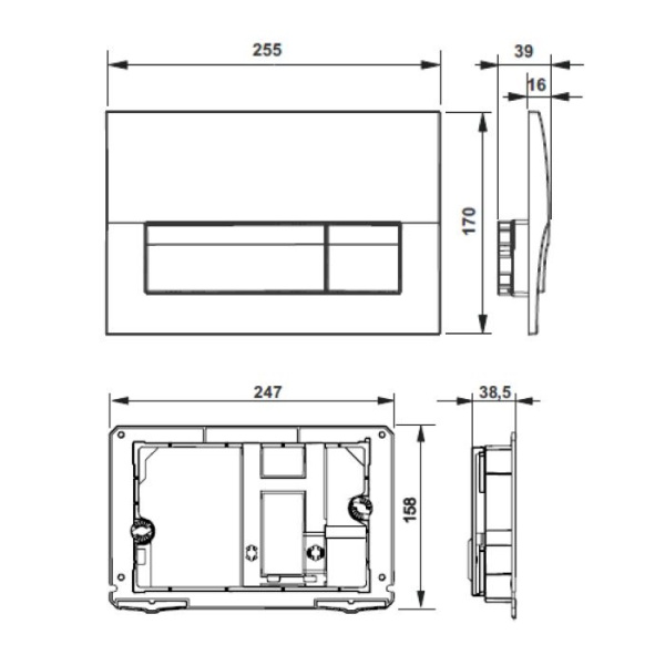 Клавиша для инсталляции ROCA 8901170B1 Active B01, хром глянцевый (для ПЭК)